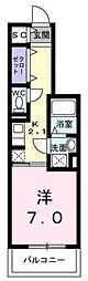 ロイヤルパーク 4階1Kの間取り
