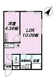 JR青梅線 羽村駅 徒歩10分の賃貸アパート 3階1LDKの間取り