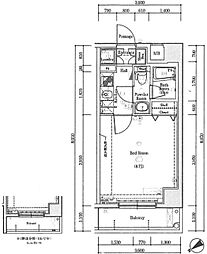 プレスタイル田端 1階1Kの間取り