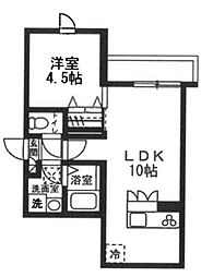 グランデュール春日 3階1LDKの間取り