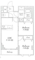 ロイジェント志村坂上 7階2LDKの間取り