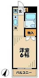 多摩都市モノレール 大塚・帝京大学駅 徒歩10分の賃貸マンション 3階1Kの間取り
