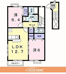 ソレアード・パレ2 2LDKの間取図画像