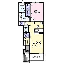 ヴィオラパーク 1LDKの間取図画像