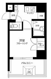 アヴィニティー品川戸越 1Kの間取図画像