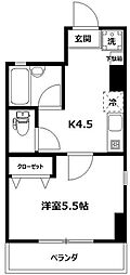 ミルキーウェイ 1Kの間取図画像