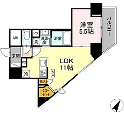 K.H.Mビル 1LDKの間取図画像