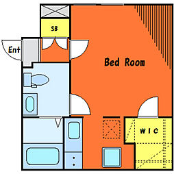 東急池上線 荏原中延駅 徒歩10分の賃貸マンション 2階ワンルームの間取り