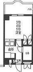 グランドヴィラアサヒ 1Kの間取図画像