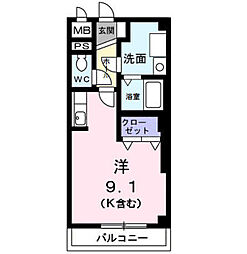 サンモール津田沼 ワンルームの間取図画像