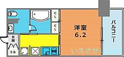 レジディア神戸元町 8階1Kの間取り