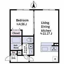 aLATO Oyama 4階1LDKの間取り