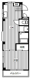 センターアイランド 1DKの間取図画像