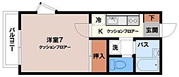 カスミハウス 1Kの間取図画像