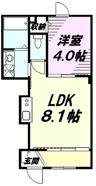 東京都八王子市片倉町(賃貸アパート1LDK・1階・30.62㎡)の写真 その2