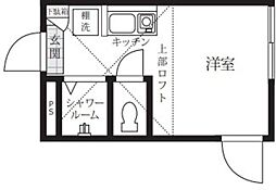 カーサダリア 地下1階ワンルームの間取り