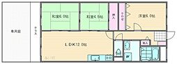 クレスト尾崎1号館 3LDKの間取図画像