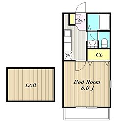アンディ 1Kの間取図画像