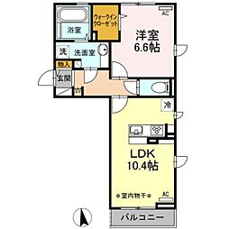 チェストK5 1LDKの間取図画像