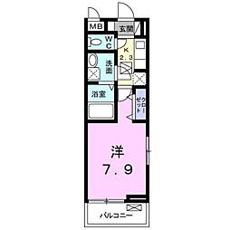 サンシャイン浦和美園 1Kの間取図画像