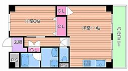 エルプラド京橋7号棟 1LDKの間取図画像