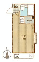 サンコートひばりが丘 ワンルームの間取図画像