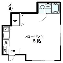 ルミナスＫ 1階ワンルームの間取り