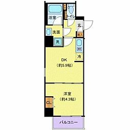 東京メトロ東西線 南砂町駅 徒歩8分の賃貸マンション 2階1DKの間取り