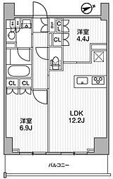 nido蔵前レジデンス 2LDKの間取図画像