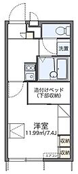 レオパレスシスメゾン 1階1Kの間取り