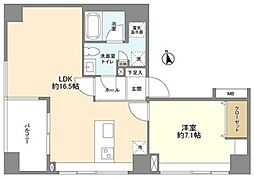 アクサス大手町ラクシーズ 11階1LDKの間取り