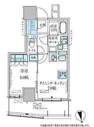 パークアクシス上野松が谷 1DKの間取図画像