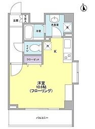 リバーレ秋葉原 12階ワンルームの間取り