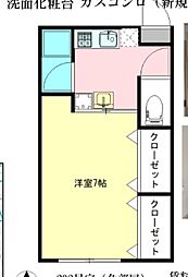 トラスティー・立花 1Kの間取図画像