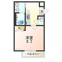 AKAHATALACITTA 1Kの間取図画像