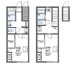 レオパレスシャルム 1Kの間取図画像