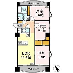 グリーンパークおゆみ野 3LDKの間取図画像