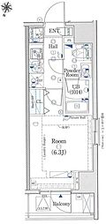 エストゥルース横濱吉野町 1Kの間取図画像