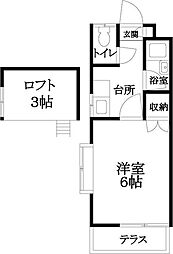 エルメゾン七隈 1Kの間取図画像