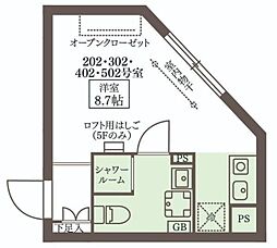 大田区矢口1丁目マンション ワンルームの間取図画像