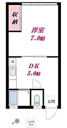 幸ハイム 1DKの間取図画像