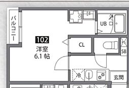 ｓｏｒａせんげん台 1階1Kの間取り