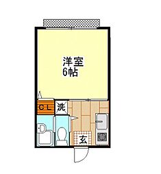 京王線 聖蹟桜ヶ丘駅 バス10分 多摩第二小学校下車 徒歩1分の賃貸アパート 2階1Kの間取り