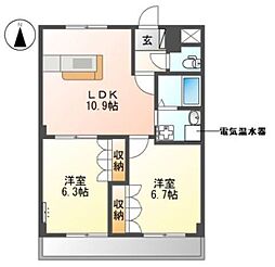 グランドソレイユ 2LDKの間取図画像