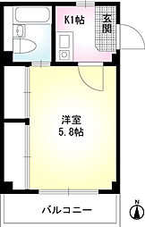 フローリッシュ南葛西 1Kの間取図画像
