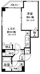 ラ・フォート東日暮里 2階1LDKの間取り