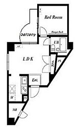 三田ハウス 1LDKの間取図画像