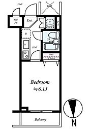 ルーブル三軒茶屋 1Kの間取図画像