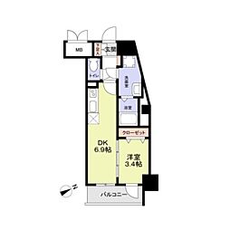 FORTRESS新栄 1DKの間取図画像