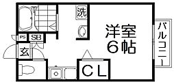 グリーンパーク2番館 1Kの間取図画像